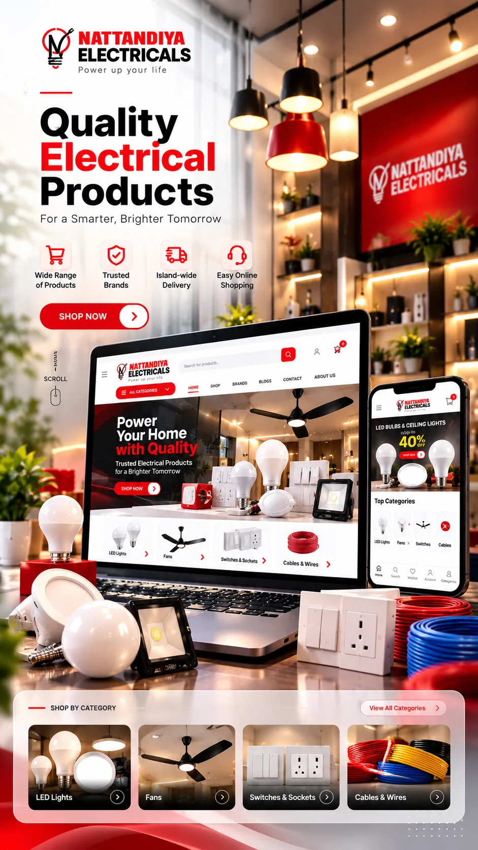 Website design for NattandiyaElectricals.lk